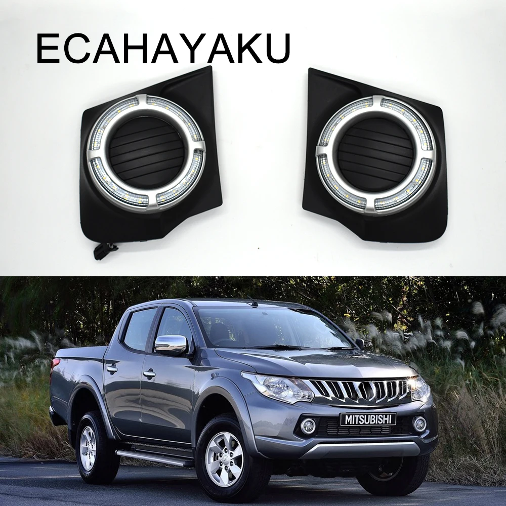 ECAHAYAKU 1 комплект для Mitsubishi L200 Triton 2016 2019 светодиодные DRL дневные ходовые огни 12 В ABS