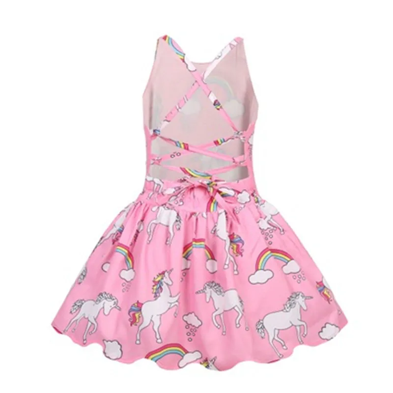 2019 Dress Baby Girls Unicorn Cartoon Summer Cotton Sleeveless Children Princess Fashion New Costume Kids Clothes | Детская одежда и