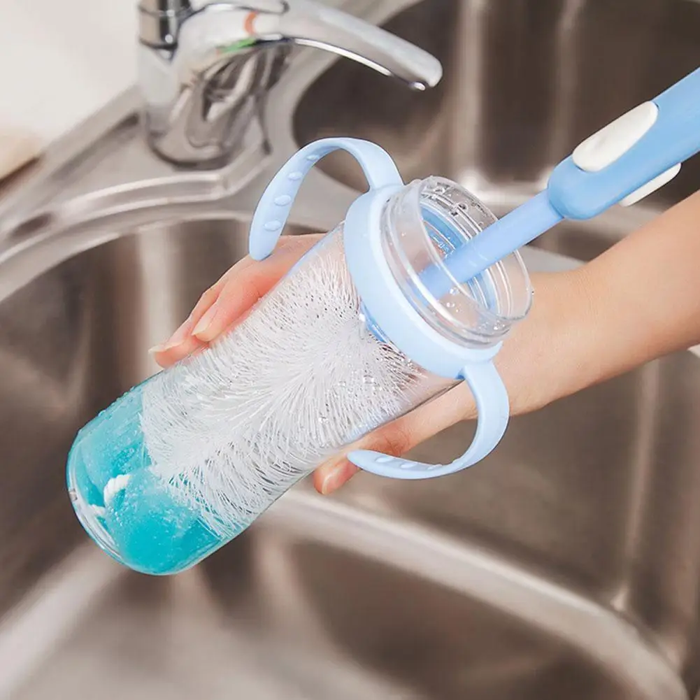 

Bottle Cup Sponge Brush Glass Tube Retractable Cleaner Kitchen Cleaning Tool