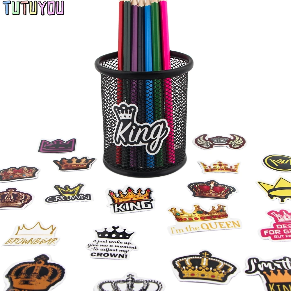 

PC2645 56pcs/set Creative Crown King Badges Stickers DIY Decorative Stickers For DIY PC Wall Notebook Phone Stickers