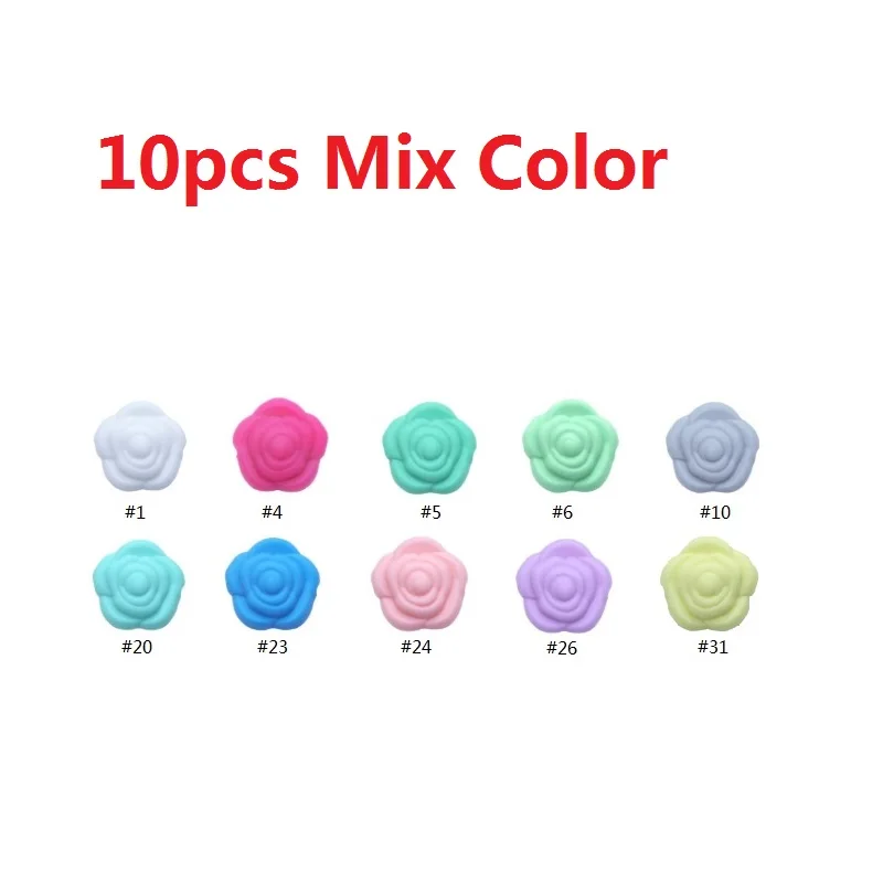 Mix Color BOBO. BOX 10 шт силиконовые бусины Цветок Детские Прорезыватели BPA бесплатно Роза Детские Прорезыватели для зубов ожерелье из жевательной резинки игрушки для прорезывателя силиконовые - Цвет: Mix Color