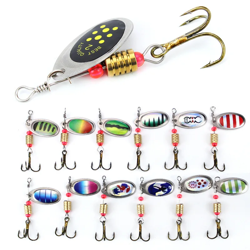 10pcs Crankbaits Fishing Peche Spinner Fishing Lures Wobblers Metal Sequin Trout Spoon With Hooks for Carp Fishing Pesca