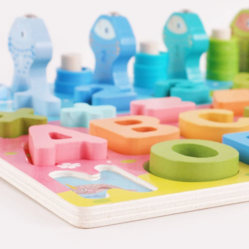 

Montessori Wooden Toys Early Childhood Education Digital Building Block Busy Boa