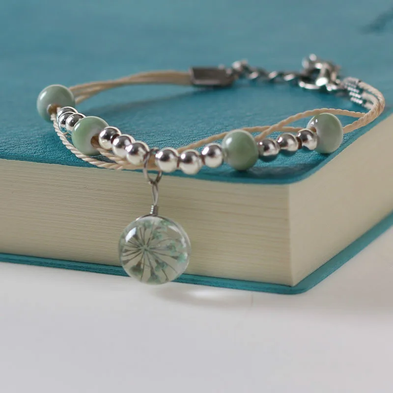 Браслет из натурального белого хрустального камня многоцветный вечный Цветок