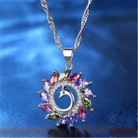 necklace female peacock pendant colorful peacock shaped pendant water wave chain