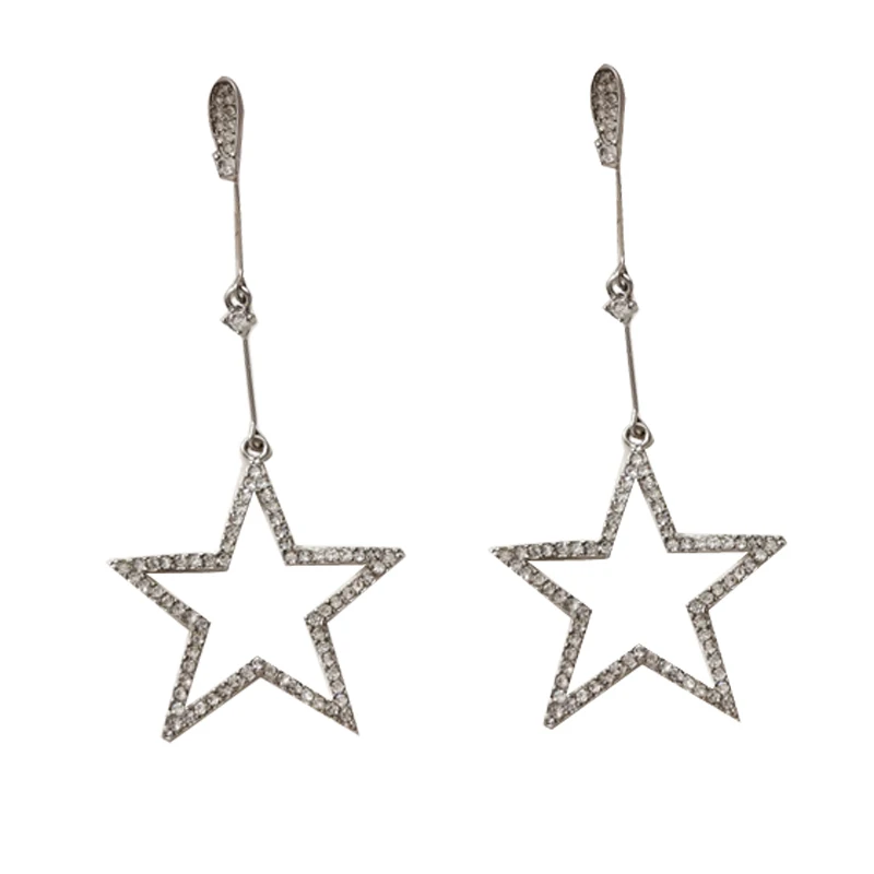 

Mihan Women Jewelry Big Star Earrings High Quality 2021 New Design Shiny Crystal Long Dangle Earrings For Girl Lady Gifts