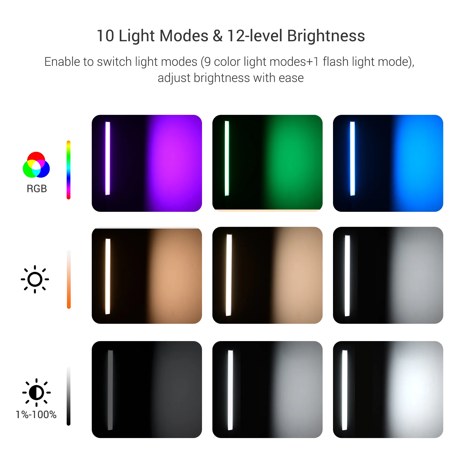 Цветная (RGB) портативный светодиодный светильник палочка Перезаряжаемые
