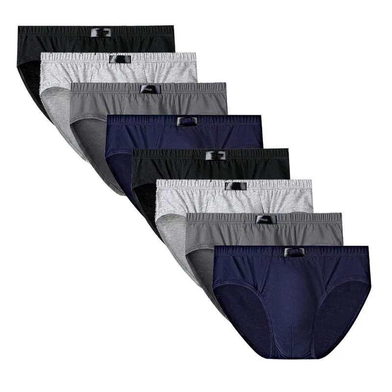 

8Pcs/Lot Fashion Men's Panties Cotton Underwear Men L-6XL Briefsr Bikini Pant Comfortable Sexy Slip Underpants