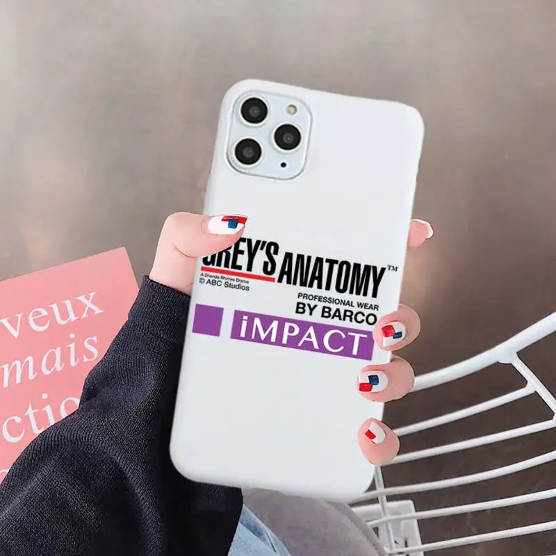 

Grey's anatomy Phone Case White Candy Color for iPhone 6 7 8 11 12 s mini pro X XS XR MAX Plus