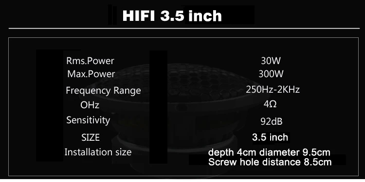 Автомобильный аудио Среднечастотный динамик Германия HIFI 3,5 дюймовый Среднечастотный динамик трехполосный динамик в динамике