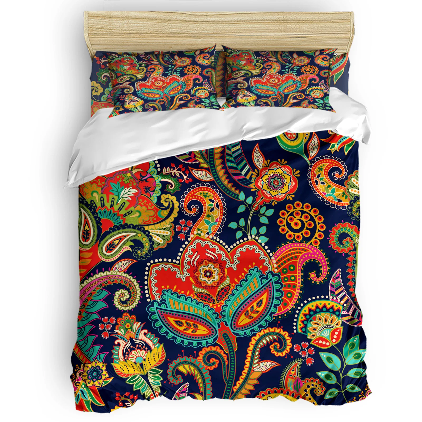 

Комплект постельного белья с цветочным принтом и декоративными лепестками