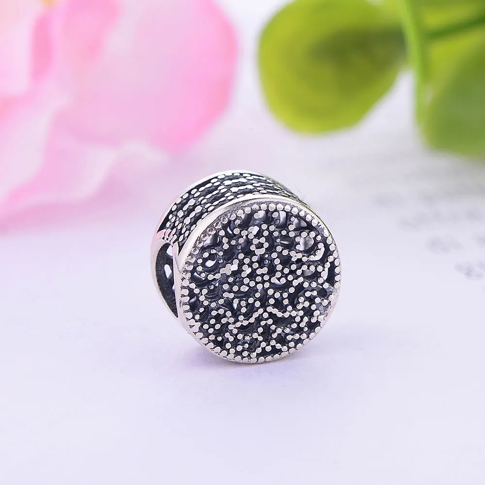 Оптовая продажа цена круглый Форма черный ажурный 100% 925 шариков шарма