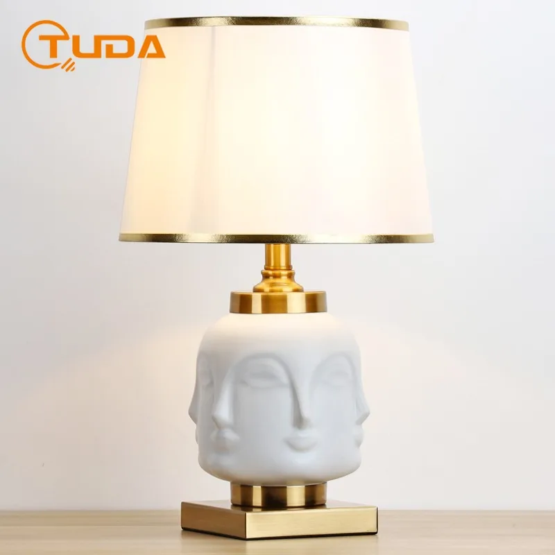 

TUDA Hotel Decoration Luxury Post Modern Simple Gold Buddha Ceramic Table Lamp Bedside Lamps for Living Room Bedroom Lamp