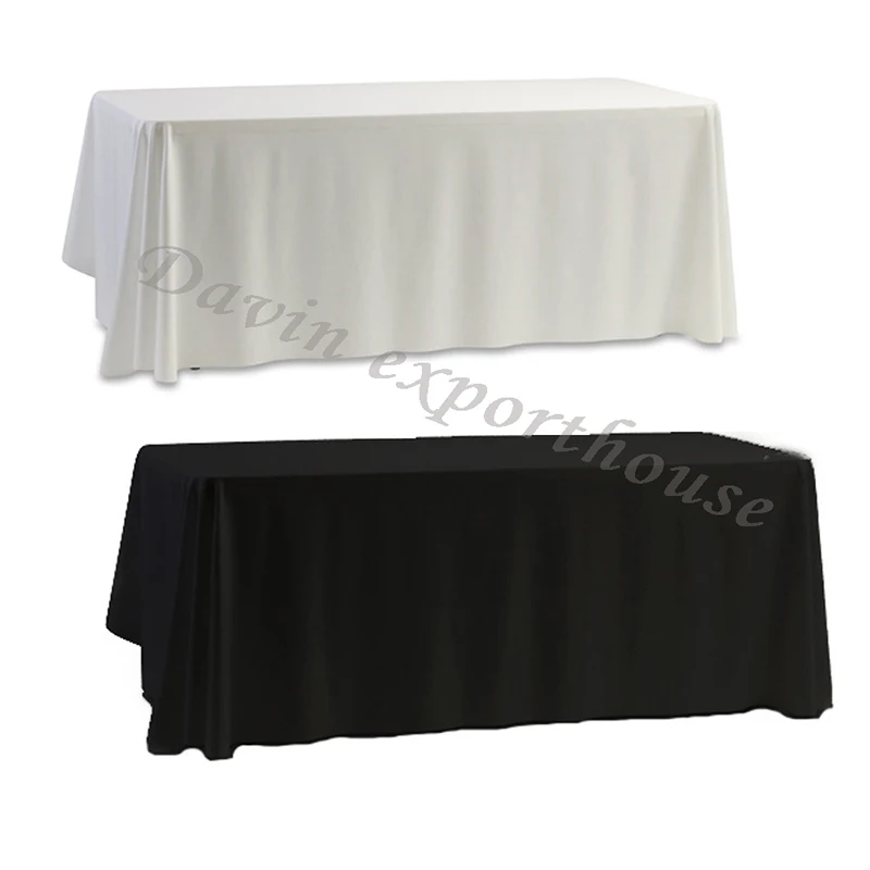 

Free Ship via DHL Fedex UPS EMS 10PCS White/ Black 145x145cm tablecloth satin for home banquet wedding table cloth decoration