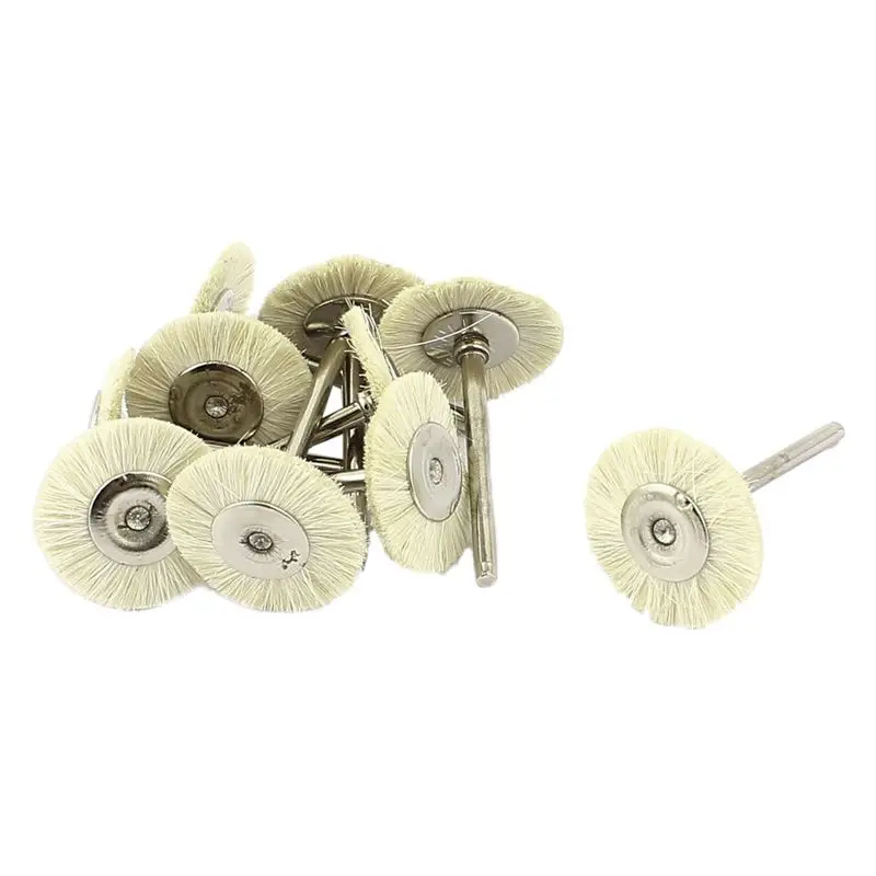 10pcs 35mmx3mm Straight Shank Polishing Buffing Wheel Brush Tool