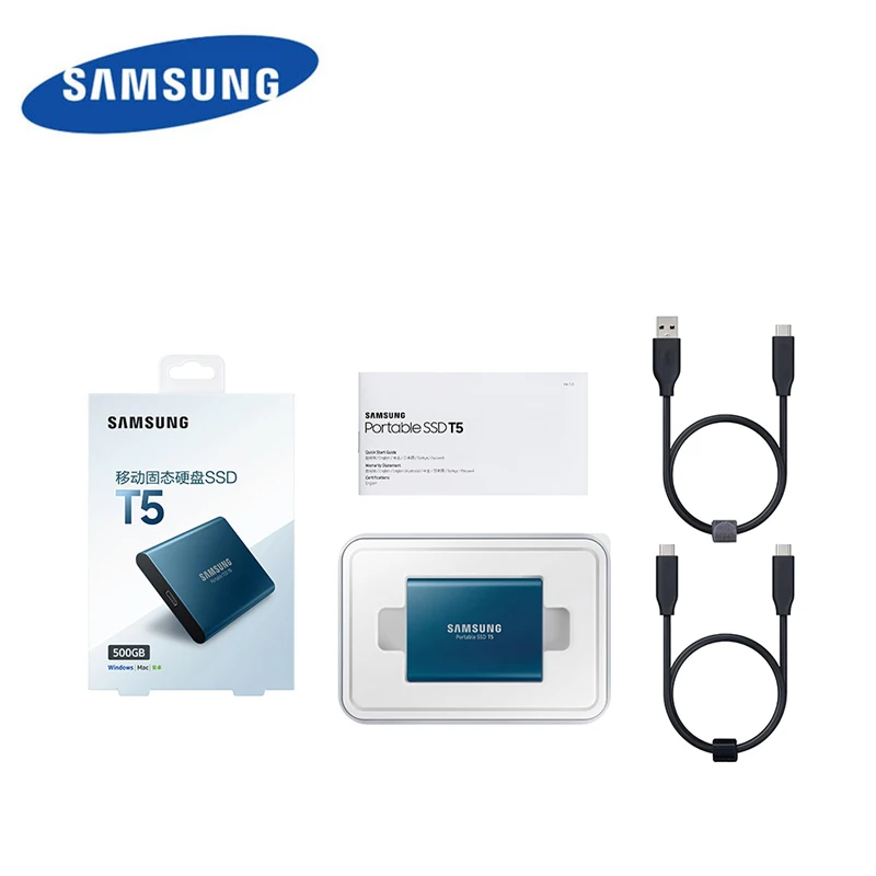 Портативный SSD samsung T5 250 ГБ 500 Гб ТБ 2 USB3.1 внешний твердотельный накопитель USB 3 1 Gen2