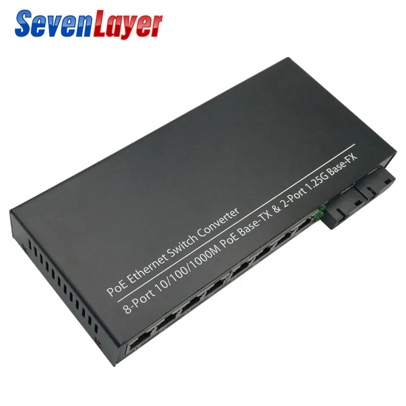 10/100/1000 м 8 RJ45 UTP и 2 SC волоконно-оптический медиаконвертер гигабитный Ethernet