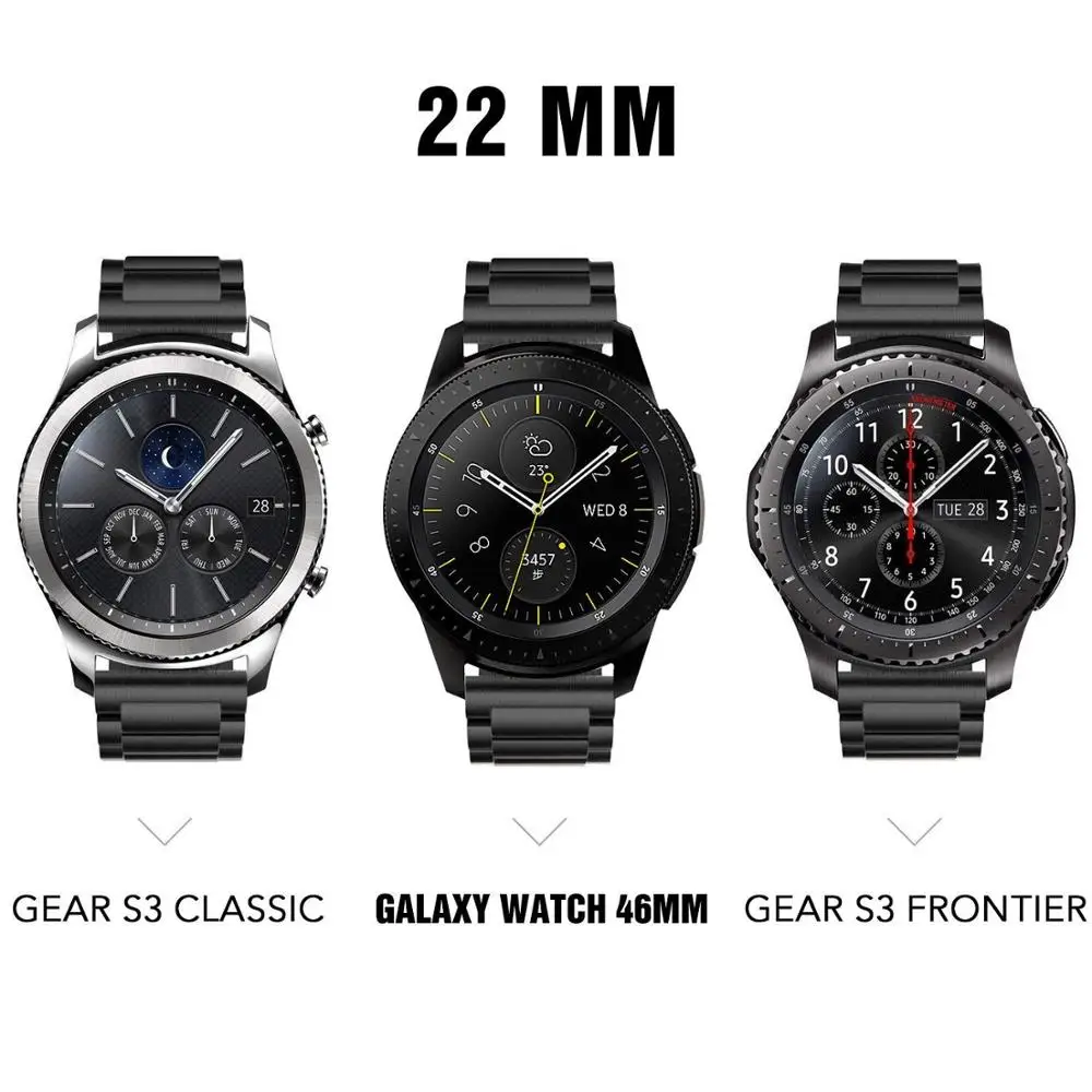 Новый металлический ремешок для Samsung Watch S3/Samsung Galaxy 46 мм и 42 из нержавеющей стали с