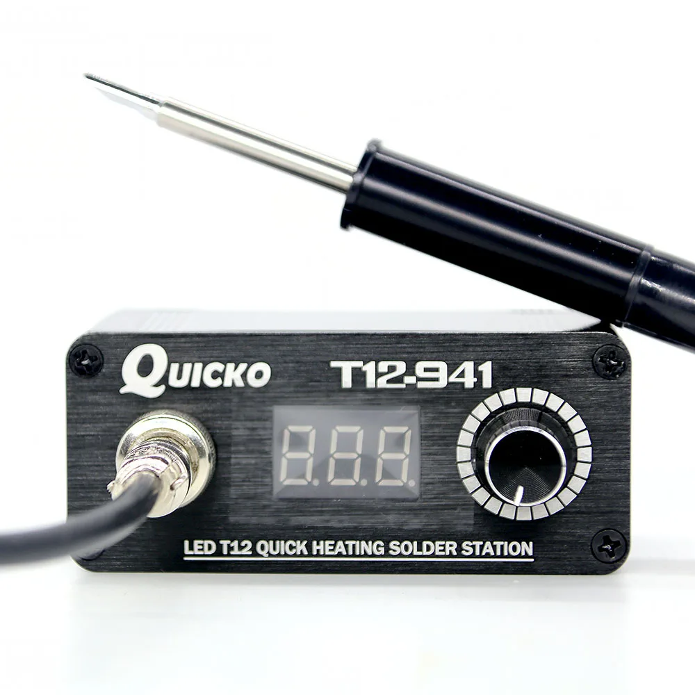 MINI T12 LED soldering station electronic welding iron DC Version Portable Digital Iron T12-941with T12-907 or P9 handle | Инструменты