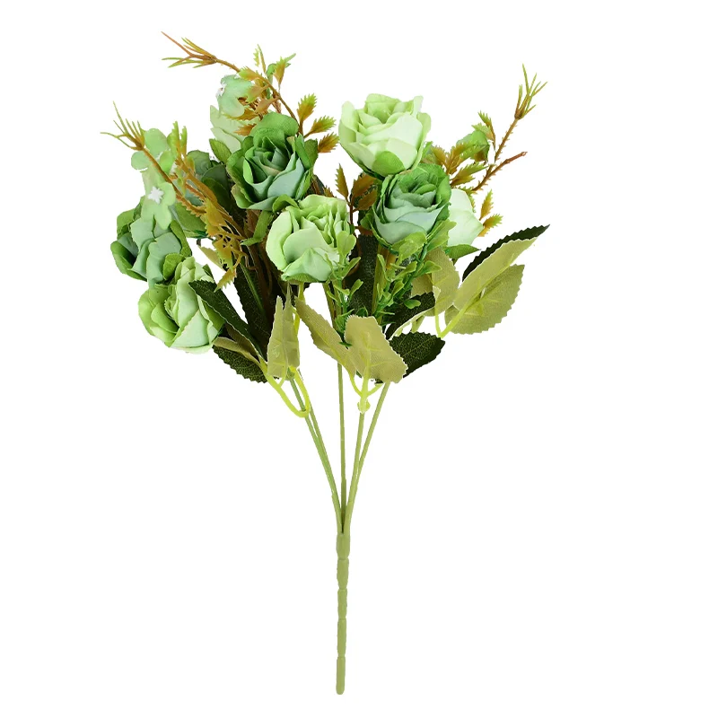 

10Head Artificial Silk Rose Flower DIY Home Garden Wedding Decor Bride Holding Flowers Table Decor Fake Flower Craft Accessories