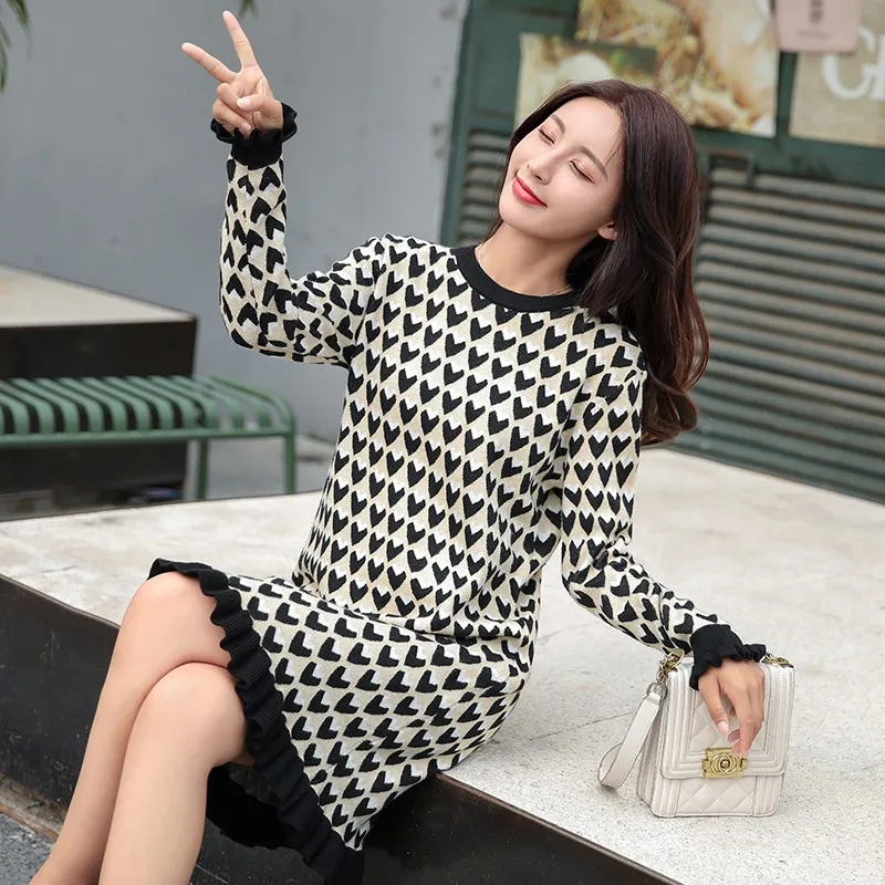 2019 Новое поступление зимнее платье для беременных Милое трикотажное Хлопковое