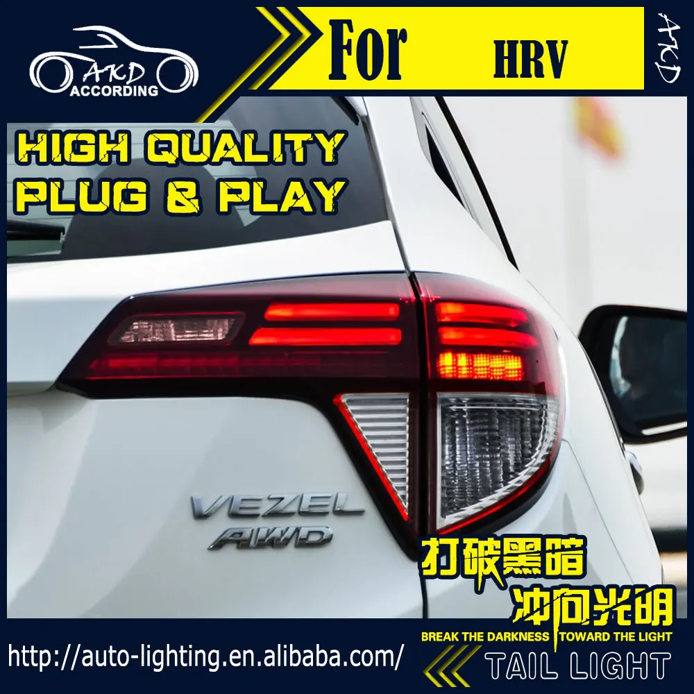 AKD автостайлинг задний фонарь для Honda HRV задсветильник s 2016 Vezel светодиодный сигнал