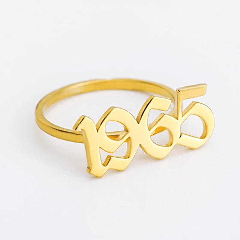 Мужские и женские кольца из нержавеющей стали золотистые/серебристые с цифрами