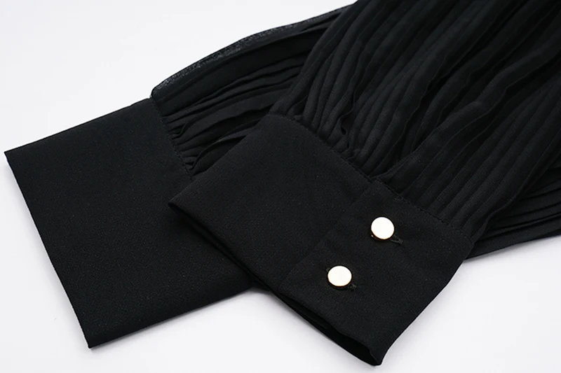 

[EAM] Women Black Ruffles Temperament Blouse New Lapel Long Sleeve Loose Fit Shirt Fashion Tide Spring Autumn 2021 1DD5479