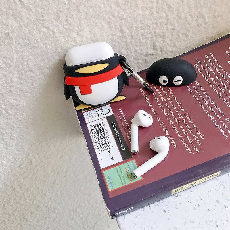 Милый Пингвин QQ чехол для наушников Airpods силиконовый мягкий чехол для наушников Bluetooth Airpods 1 2 зарядная коробка