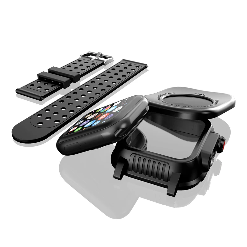 IP68 Водонепроницаемый чехол с силиконовым ремешком для Apple Watch 5 4 40 мм 44 мм водонепроницаемый спортивный браслет для IWatch3 2 1 38 мм 42 мм ремешок