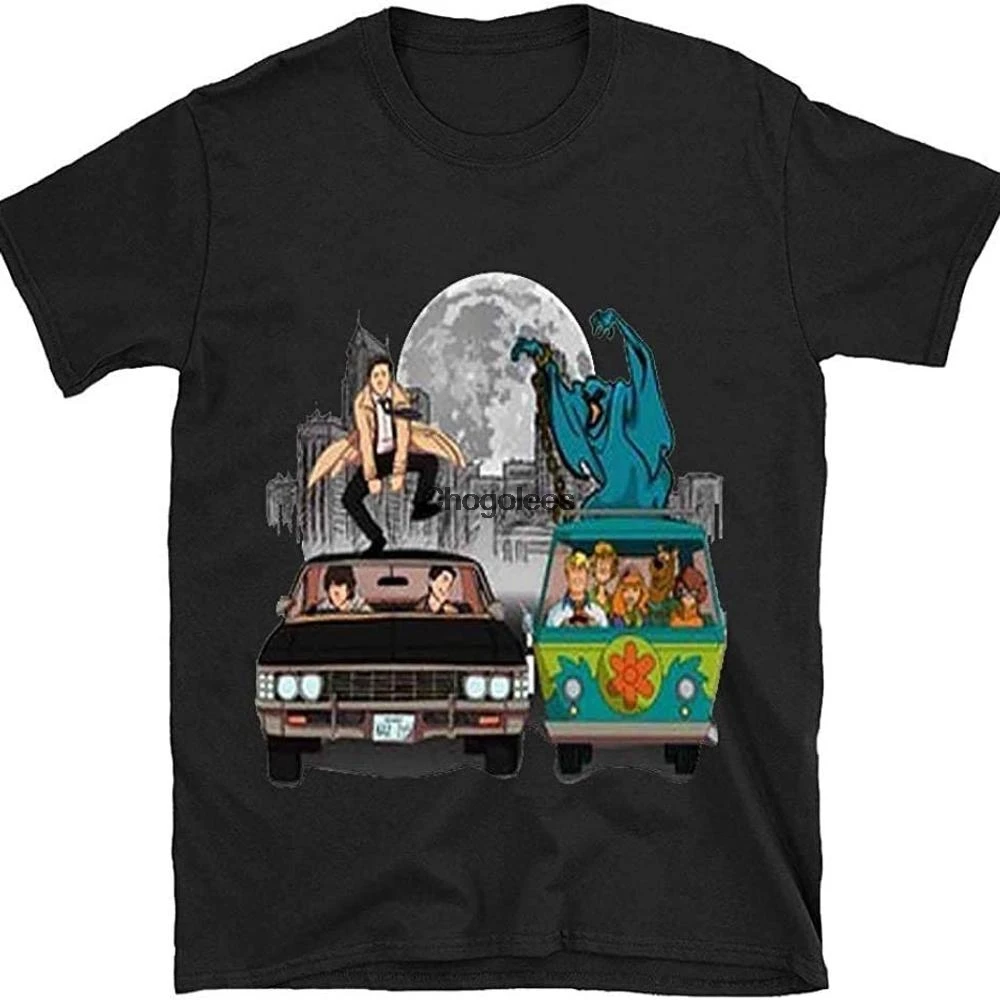 Кастинская и зеленая & Ndash Scoobynatural черная версия футболка P R E M I U для мужчин женщин