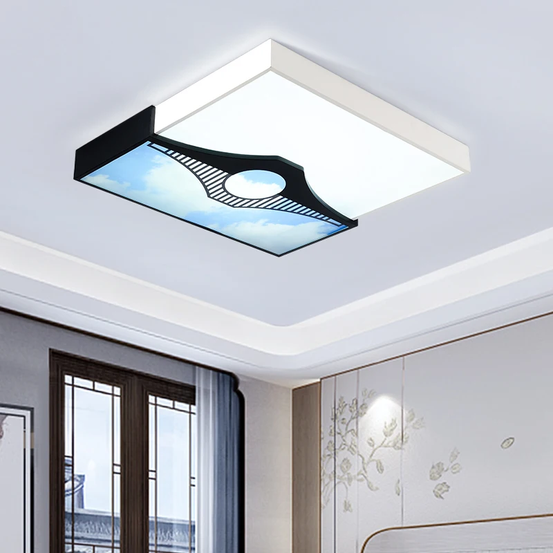 Новая китайская Светодиодная потолочная лампа простой современный светильник в