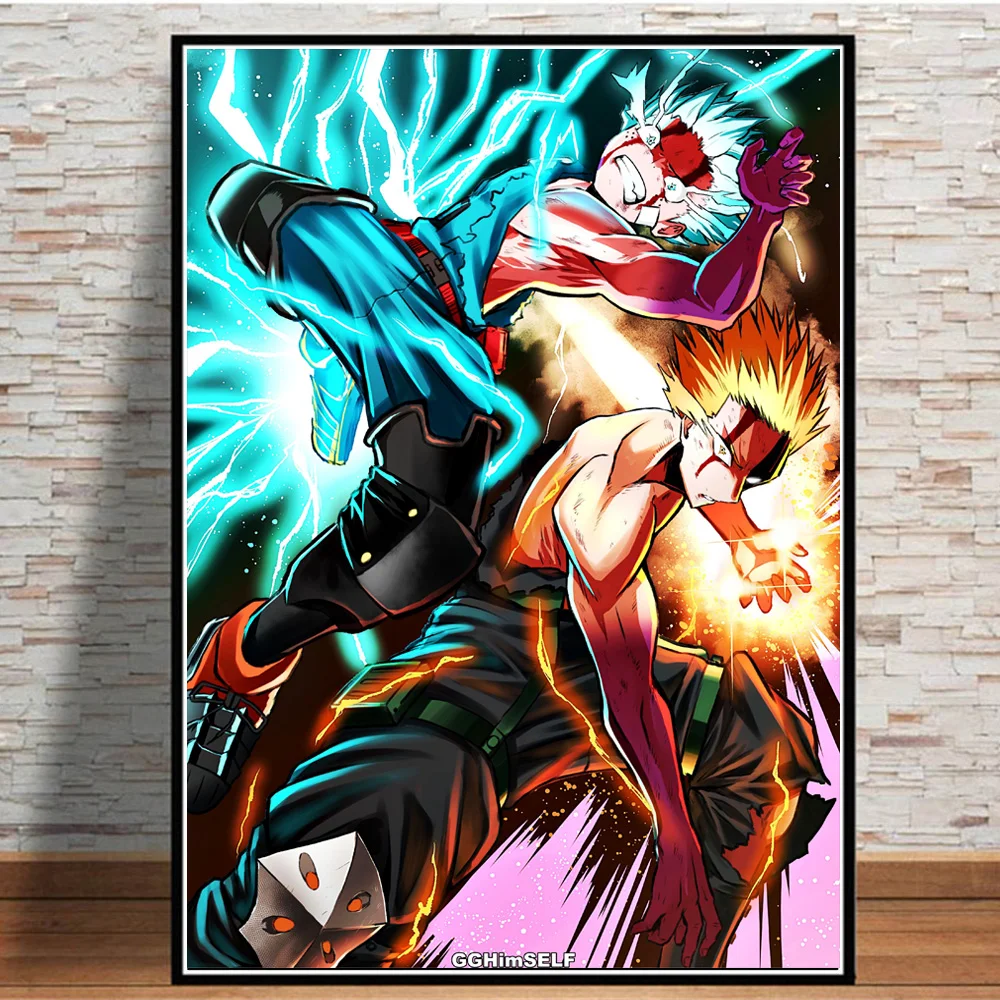 

My Hero Academia Poster and Prints Japanese Anime Canvas Painting Comics Wall Art Pictures for Bedroom Living Room Home Cuadros