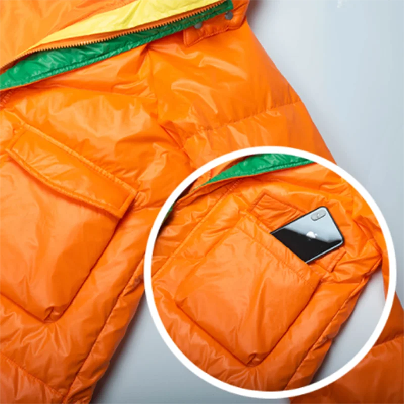 Новинка 2021 яркий цвет Зимняя Повседневная Женская куртка на утином пуху пальто