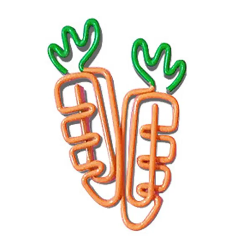 

New Cartoon Vegetable Radish Carrot Shaped Paper Clip Bright Colors Photo Clip Bookmark DIY Handmade Decor School Stationery