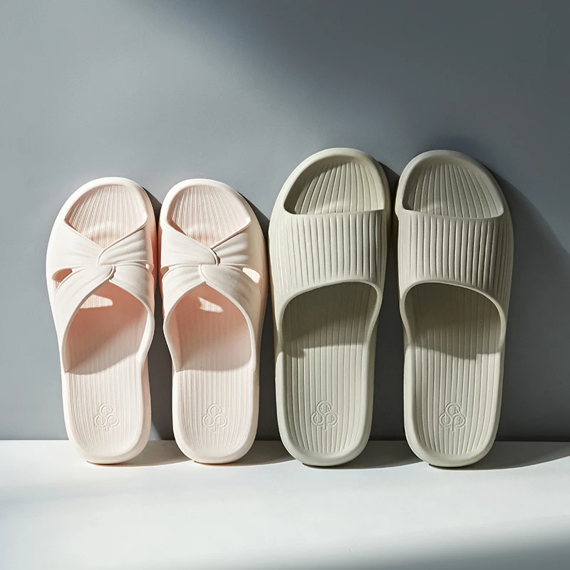 Шлепанцы POSEE женские Нескользящие для дома и душа летние сандалии в полоску всей