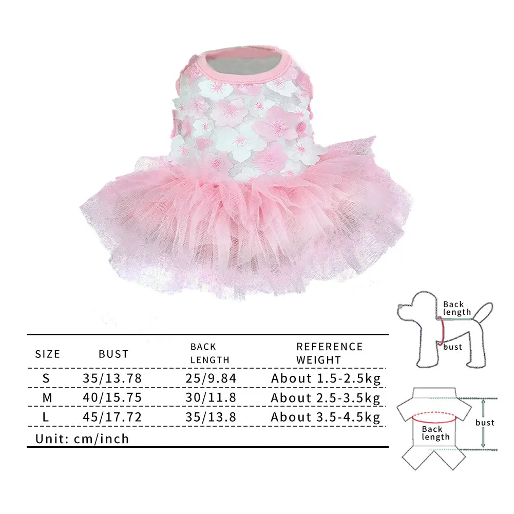 

Summer Dog Lace Tullle Dress Pet Dog Clothes For Small Dog Party Birthday Wedding Dress Puppy Costume Spring Pet Clothes