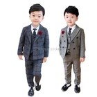 Костюм с цветочным принтом для мальчиков на свадьбу; Детский официальный смокинг; Блейзер; Пиджак; Детское праздвечерние чное платье принцессы