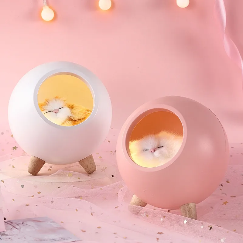 

Cute House Touch Dimming Night Light for Kids Baby Bedroom Bedside Home Decoration Creative Gift Cats Lamps Led Nightly Lamp