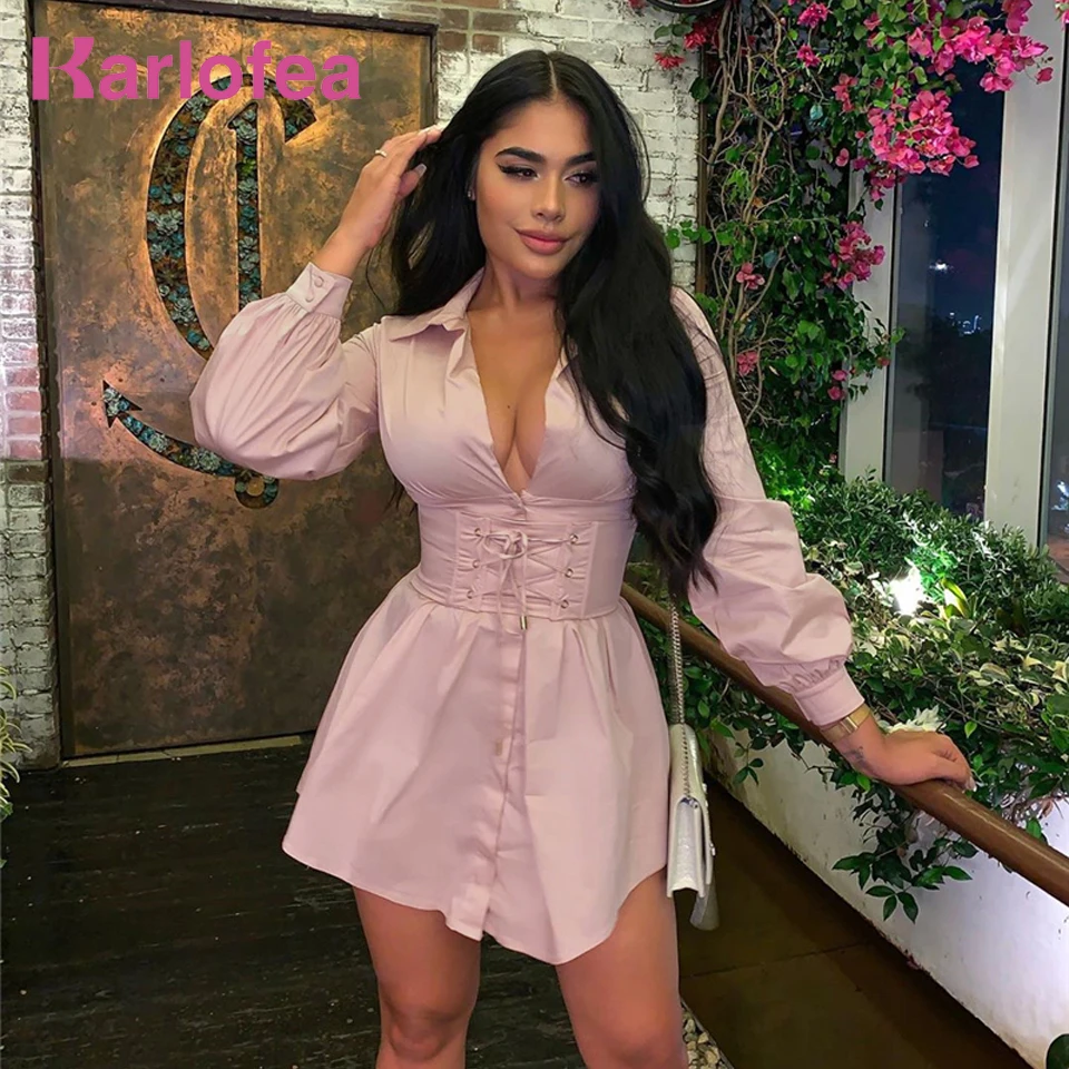 Karlofea женское элегантное платье рубашка наряды новое осеннее Повседневное с