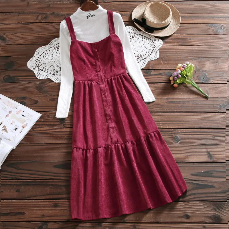 Платье женское вельветовое без рукавов на тонких бретельках|Женские платья| |