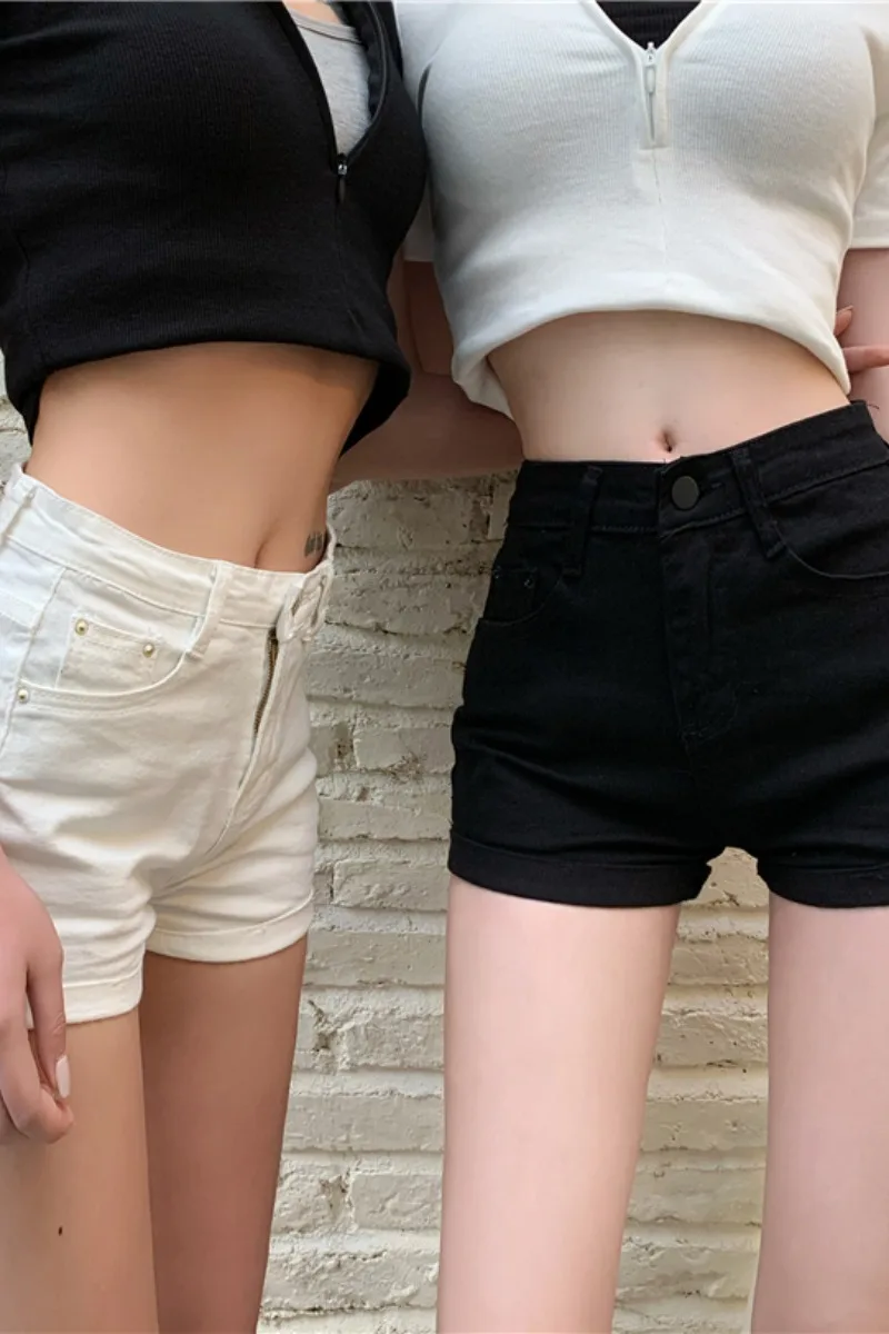 

Jeans women's high waisted slim black straight pants