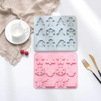 silicone cake mold christmas themed chocolate baking tray xmas holiday biscuit cookie mould home kitchen tool