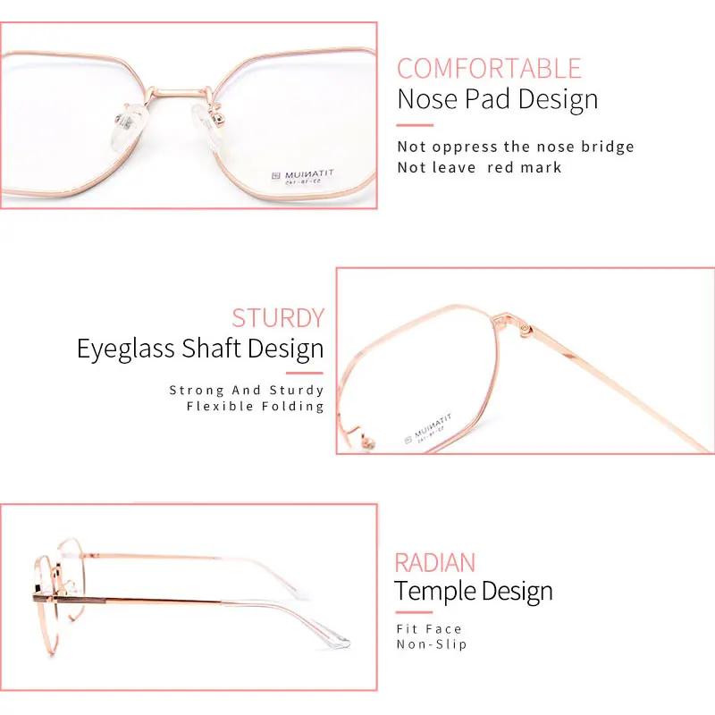 

LUCIDIE Polygon Unisex Anti Blue Ray Glasses Frame Women Retro Optical Eyeglasses Female IP Titanium Myopia Prescription Eyewear