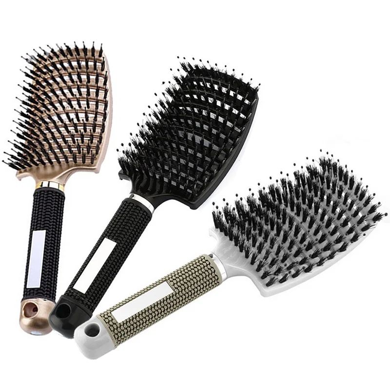 

Hair Brush Scalp Massage Comb Hairbrush Bristle&Nylon Women Wet Curly Detangle Styling Tools for Salon Barber Hairdressing Brush