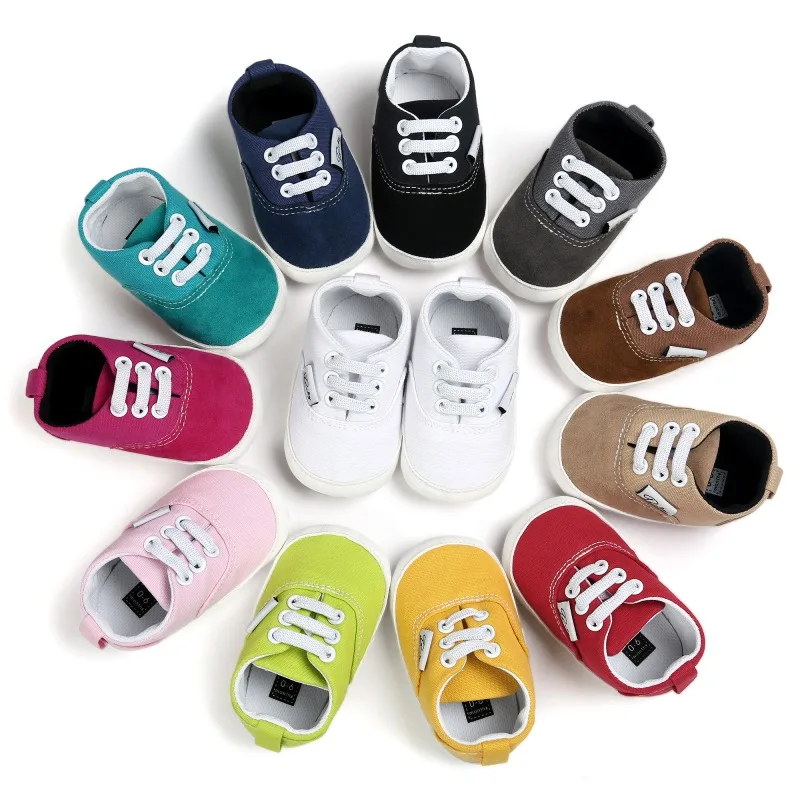 Кеды детские с мягкой подошвой, холщовые кроссовки для новорожденных девочек и мальчиков, обувь для первых шагов, Нескользящие, спортивные