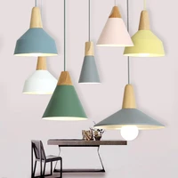 modern simple e27 pendant lights restaurant bar lighting woodenaluminum lampskitchen accesories light fixture