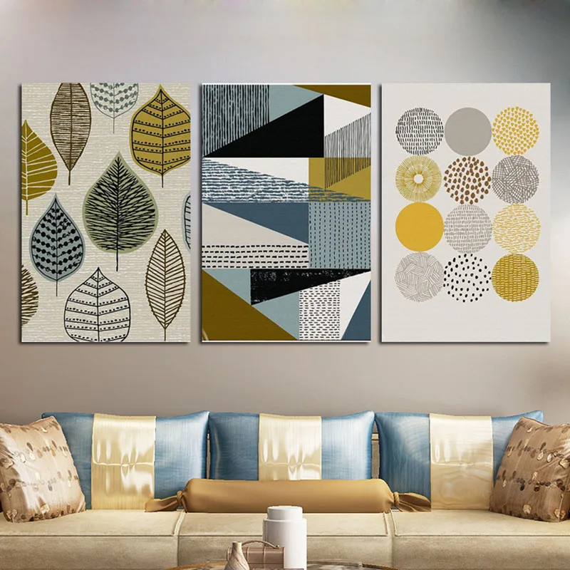 Абстрактных геометрических скандинавский холст Картины современный Плакаты и