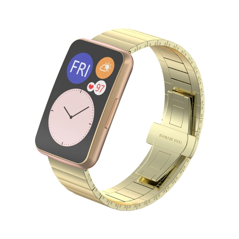 Stainless Steel Strap Wristband Watch Band Wrist Strap For-Huawei Watch Fit Smart Wristband Accessories