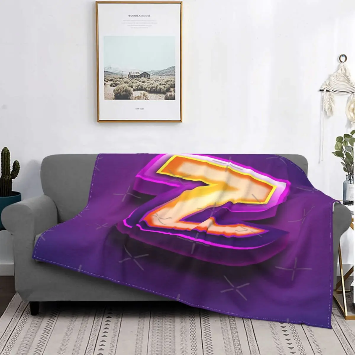 

Manta con letras Z en 3D, colcha de cama a cuadros, funda de sofá de lino, manta de verano, colcha de verano